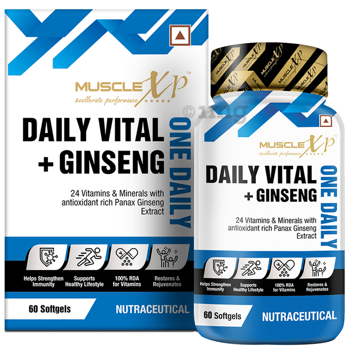 MuscleXP Daily Vital + Ginseng Softgels