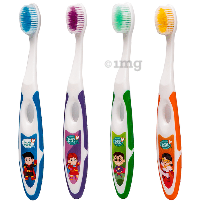 Buddsbuddy Cartoon Kids Soft Bristles Tooth Brush 2yrs+ Multicolor