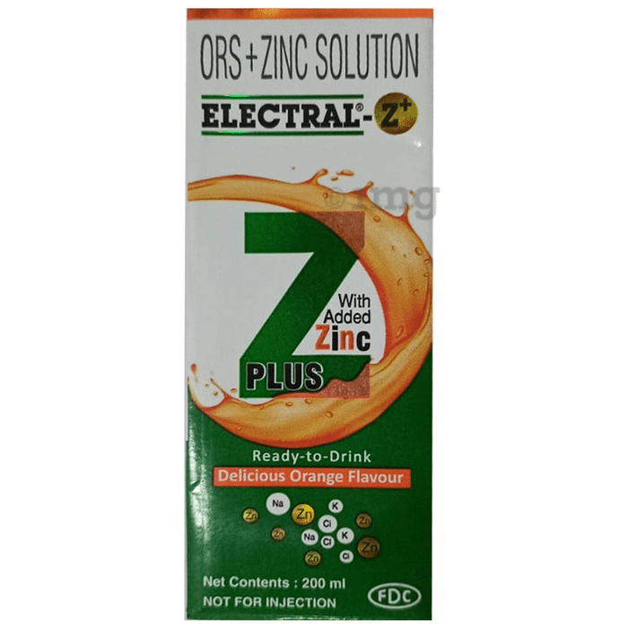 Electral - Z+ | ORS + Zinc Ready to Drink | Flavour Liquid Delicious Orange