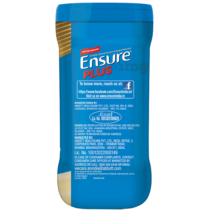 Ensure Plus Vanilla Powder: Buy jar of 1 kg Powder at best ...