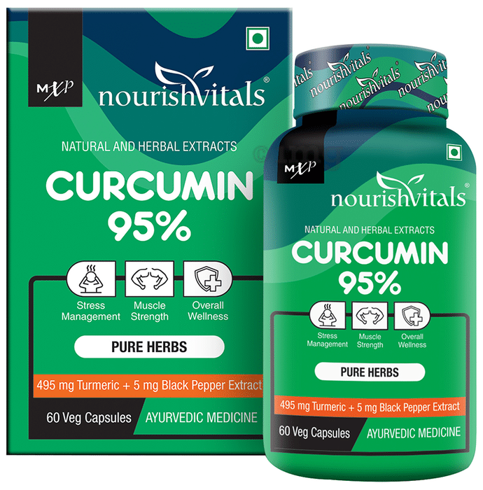 NourishVitals Curcumin 95% 500mg Veg Capsule (60 Each)