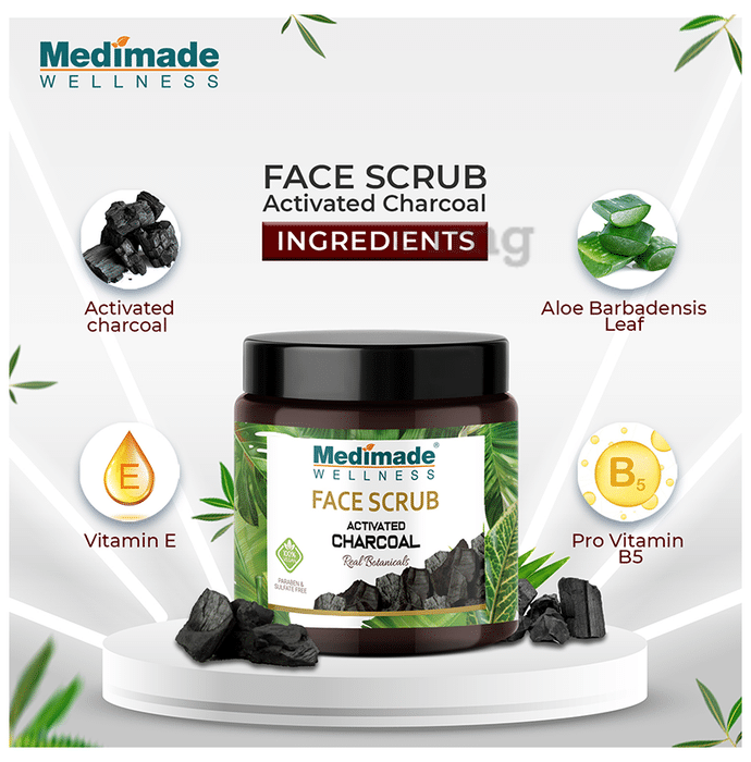 Medimade Wellness Activated Charcoal Face Scrub (100gm Each)