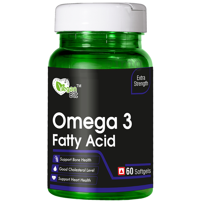Vegan Bit Omega 3 Fatty Acid with EPA & DHA | Softgel for Bones, Heart & Cholesterol Levels