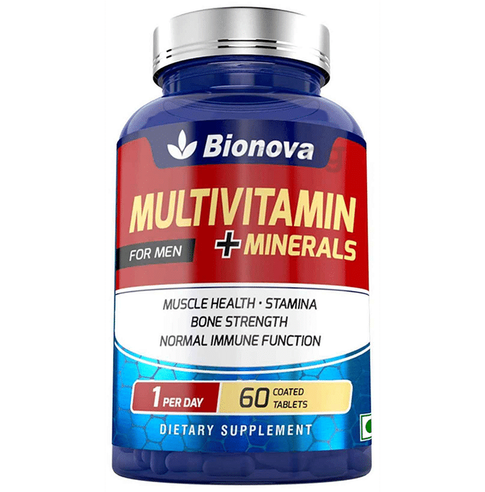 Bionova Multivitamin + Minerals for Muscle Health, Stamina, Bone Strength and Normal Immune Function for Men Tablet for Men