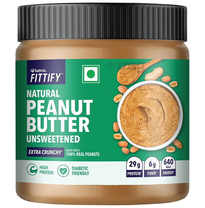 Saffola Fittify  Natural Peanut Butter Unsweetened Extra Crunchy