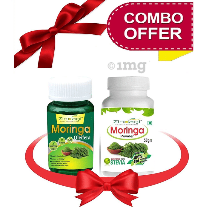 Zindagi Combo Pack of  Moringa 60 Capsules & Moringa Powder 50gm