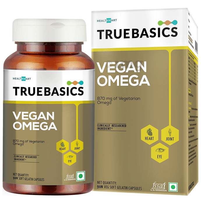 TrueBasics 870 mg of Vegan Omega for Heart, Joints & Eye Health | Capsule