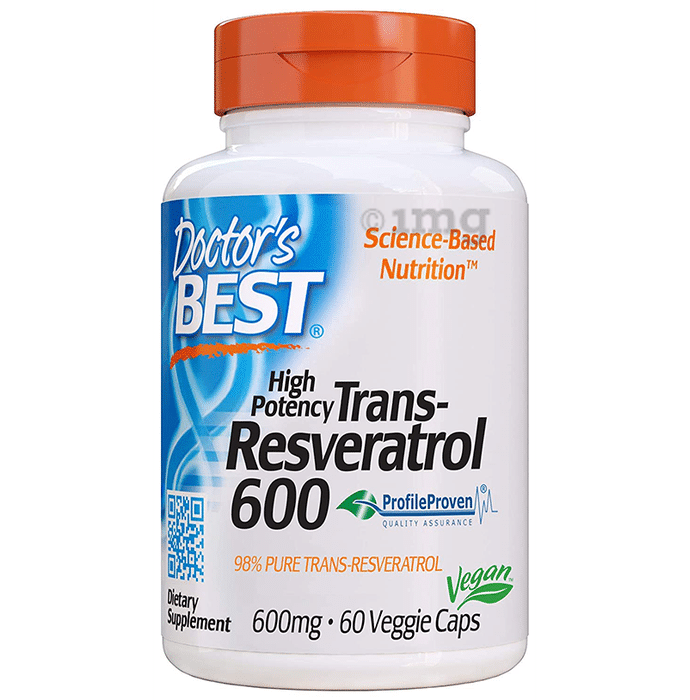 Doctor's Best High Potency Trans-Resveratrol 600mg Veggie Cap