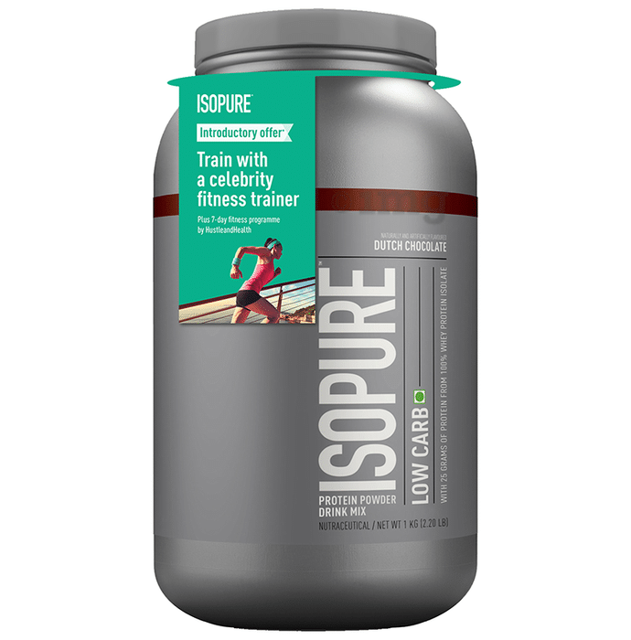 Isopure Low Carb 100% Whey Protein Isolate for Fitness | No Added Sugar | Flavour Dutch Chocolate