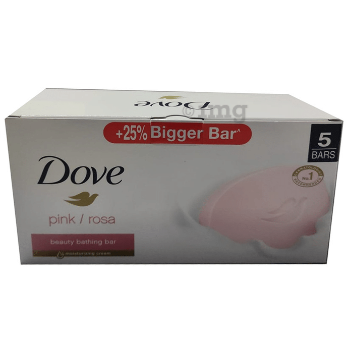 Dove Pink Beauty Bathing Bar for Soft, Smooth, Glowing Skin (125gm Each)