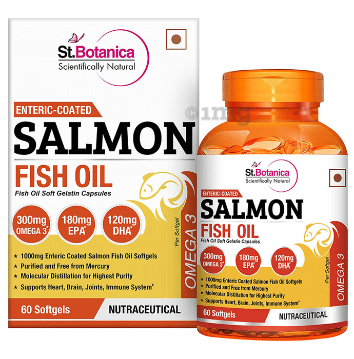 St.Botanica Enteric Coated Salmon Fish Oil with Omega 3 Soft Gelatin Capsule