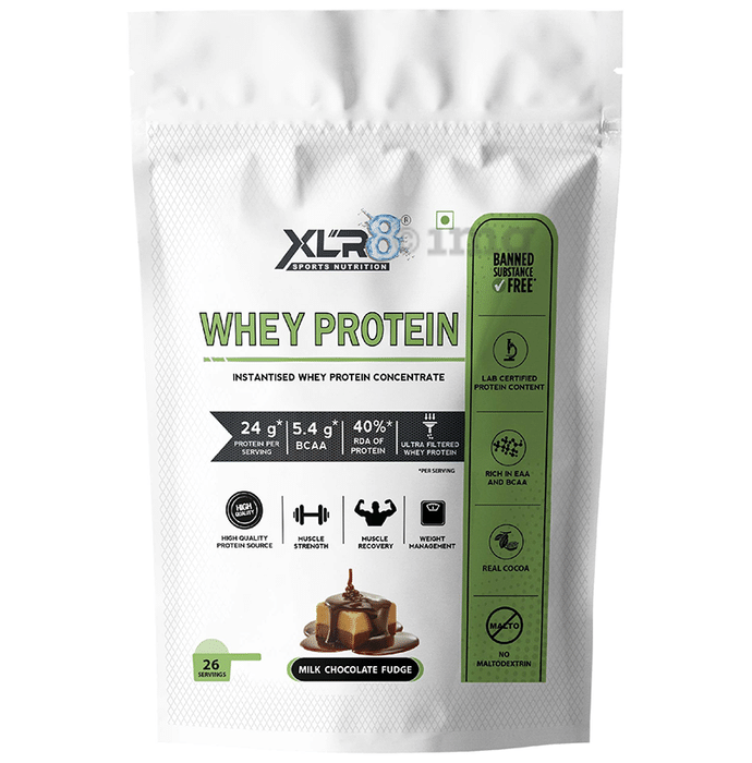 XLR8 Sports Nutrition Whey Protein Instantised Whey Protein Concentrate Milk Chocolate Fudge