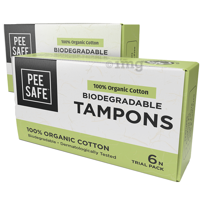 Pee Safe 100% Organic Cotton Biodegradable Tampons Trial Pack
