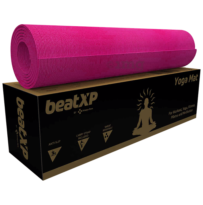 beatXP Pro Grip Yoga Mat Pink 4mm GHVMEDFIT084