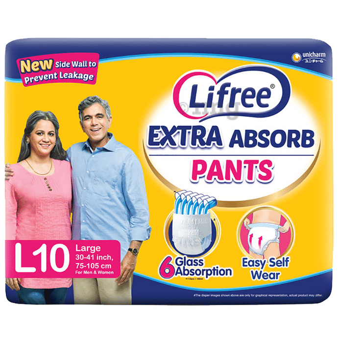 Lifree Extra Absorb Pants New Side Wall to Prevent Leakage Large