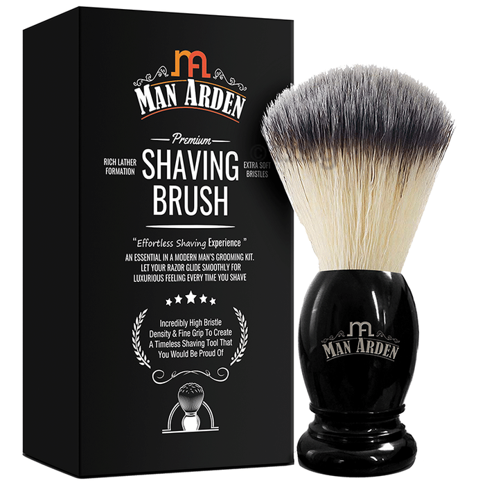 Man Arden Premium Shaving Brush with Extra Soft Bristles Black