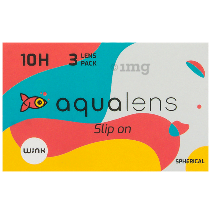 Aqualens 10H Monthly Disposable Contact Lens with UV Protection Optical Power -5 Transparent Spherical
