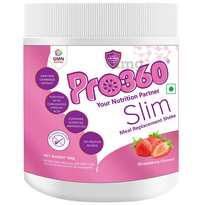 Pro360 Slim Protein with CLA & Garcinia for Nutrition | Sugar Free | Flavour Strawberry