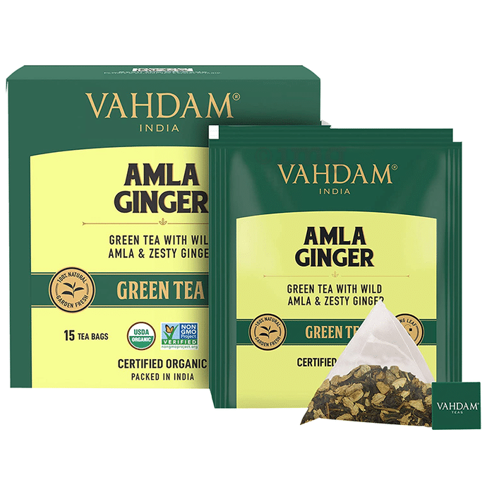 Vahdam India Green Tea (2gm Each) Amla Ginger