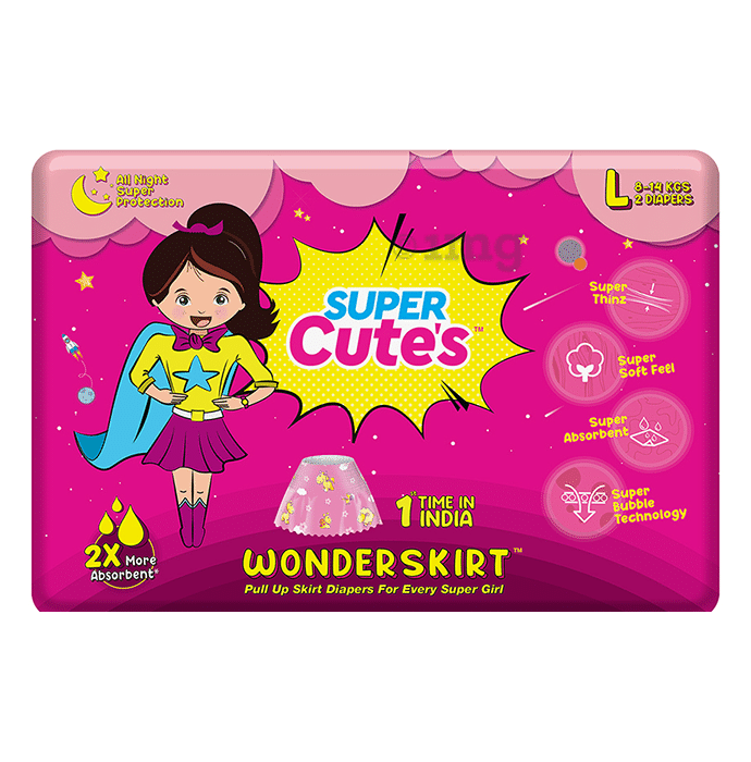 Super Cute's Large Wonderskirt Pull Up Skirt Diaper (2 Each)