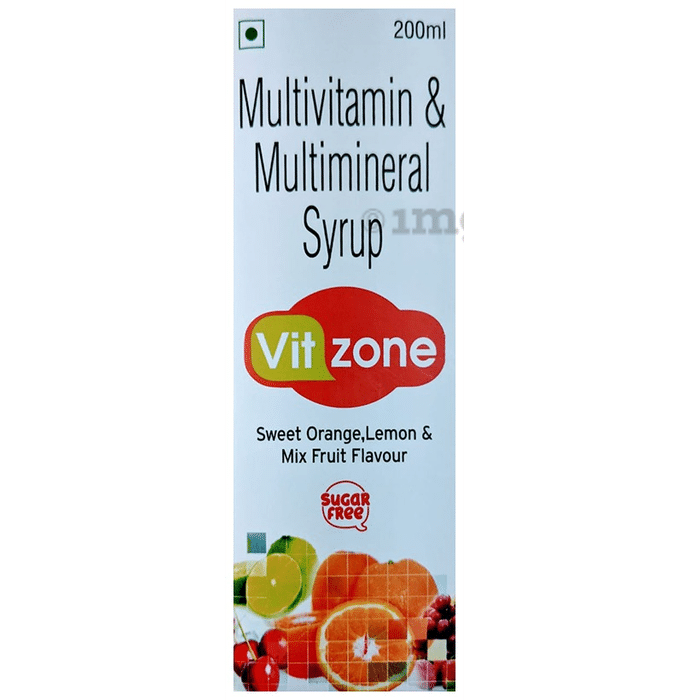 Vitzone Syrup Sweet Orange,Lemon & Mixed Fruit Sugar Free