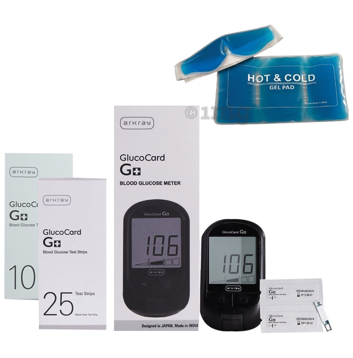 Arkray Combo Pack of Glucocard G+ Blood Glucose Meter & Relax and Relief Kit with 10+25 Individual Pack Strips