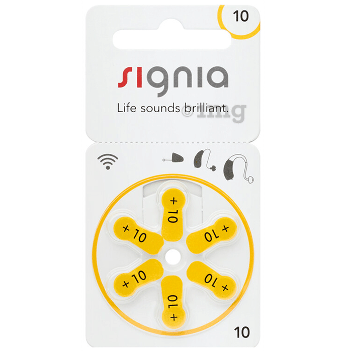 Signia Size 10 Hearing Aid Battery Size(6 Each)