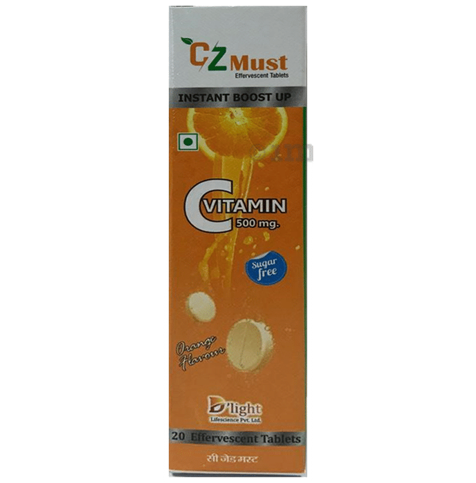 CZ Must Vitamin C 500mg Effervescent Tablet Sugar Free Orange