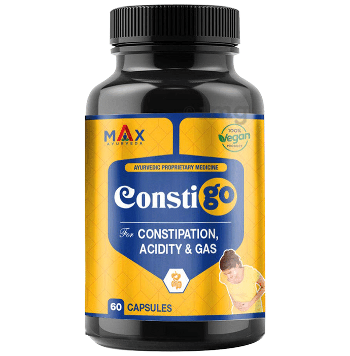 Max Ayurveda Consti Go for Constipation, Acidity & Gas Capsule