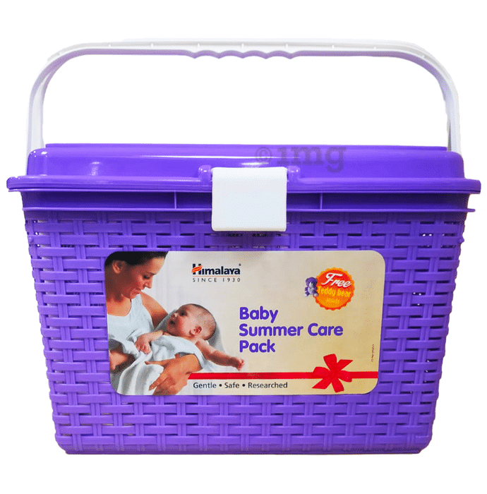 Himalaya Baby Summer Care Pack with Basket and Teddy