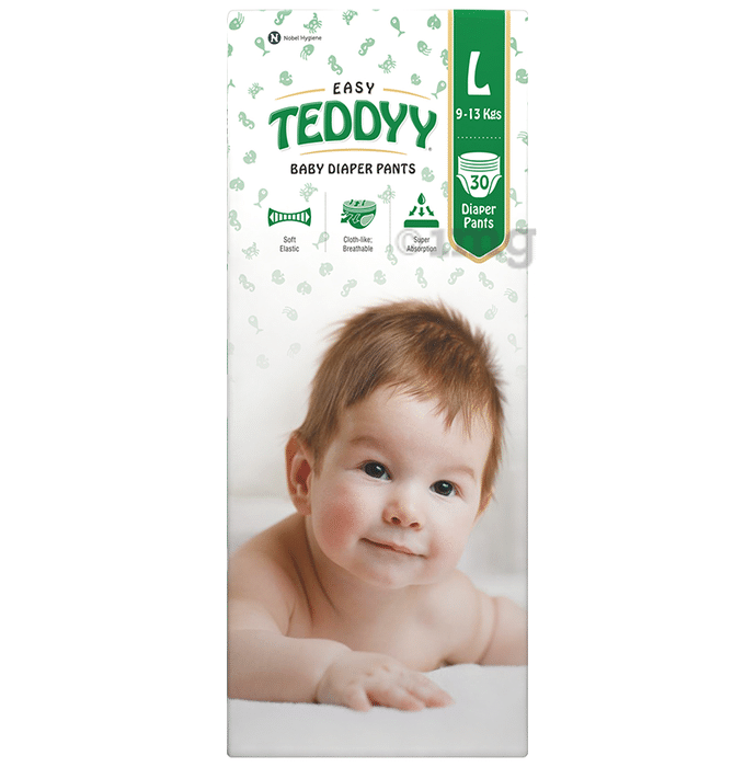 Teddyy Easy Baby Diaper Pants with Soft Elastic | Size Large
