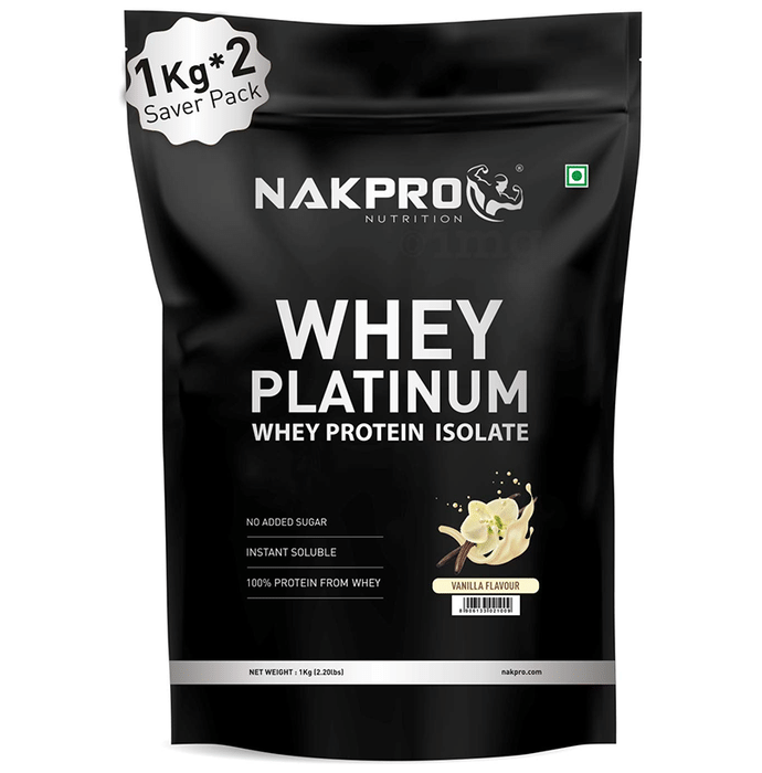 Nakpro Nutrition Whey Platinum Whey Protein Isolate (1kg Each) Vanilla