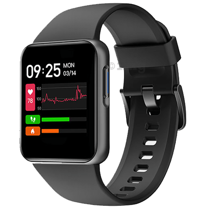 GOQii Smart Vital Lite with 3 Months Health & Personal Coaching Subscription HD Smart Watch Black