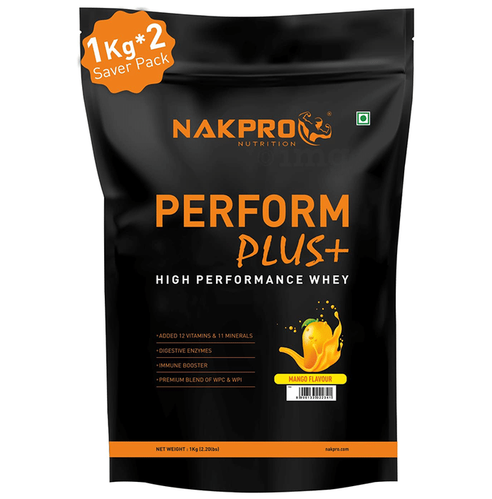 Nakpro Nutrition Perform Plus High Performance Whey Protein Powder (1kg Each) Mango