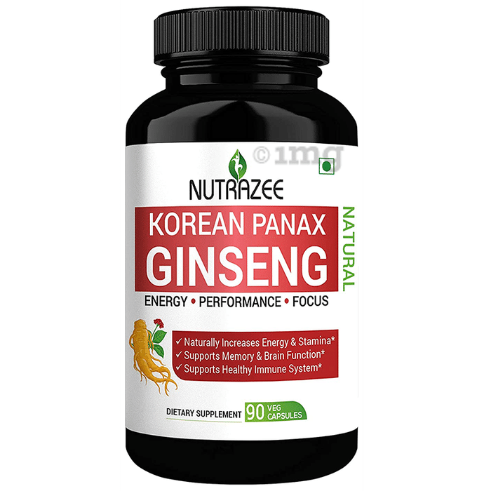 Nutrazee Natural Korean Panax Ginseng Supplement Veg Capsule