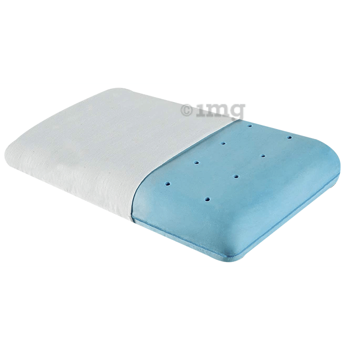 The White Willow Orthopedic Cooling Gel Memory Foam Pillow Queen Size Off White