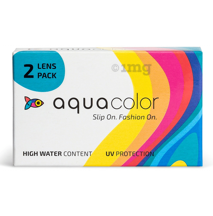 Aquacolor Monthly Disposable Zero Power Contact Lens with UV Protection Steel Blue