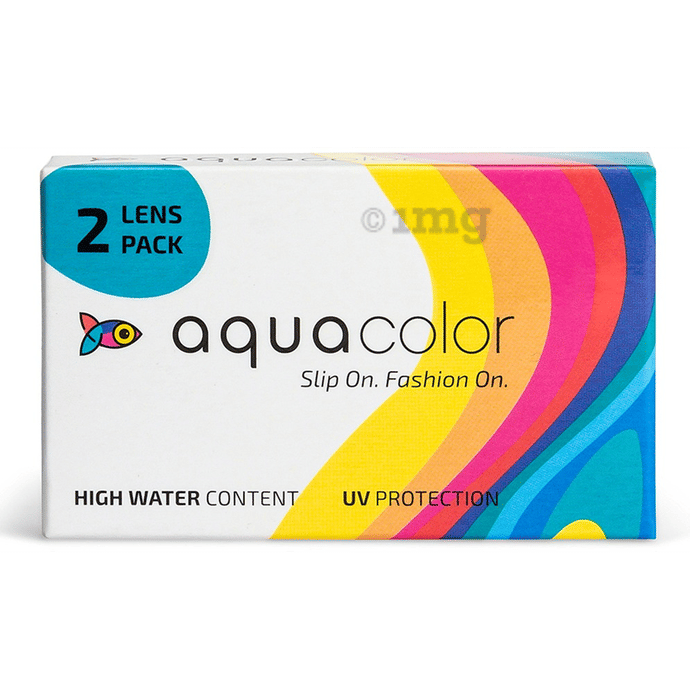 Aquacolor Monthly Disposable Zero Power Contact Lens with UV Protection