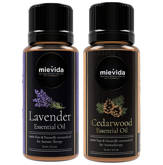 Mievida Combo Pack of Lavender Essential Oil and Cedarwood Essential Oil (10ml Each)