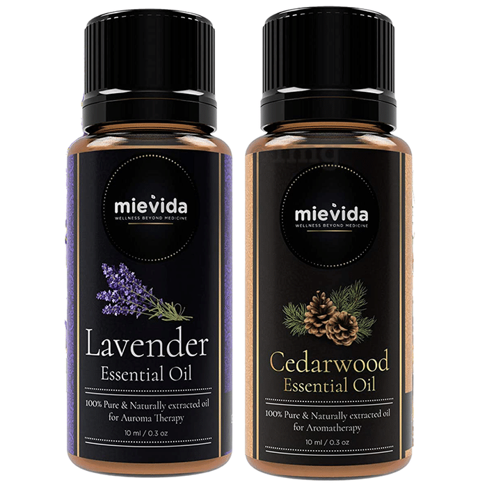 Mievida Combo Pack of Lavender Essential Oil and Cedarwood Essential Oil (10ml Each)