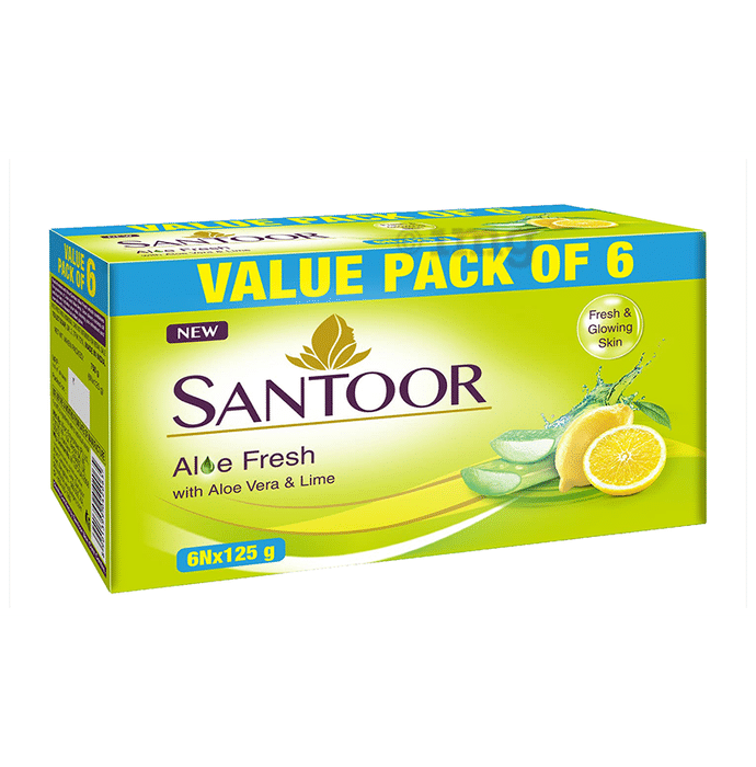 Santoor Aloe Fresh Soap (125gm Each)