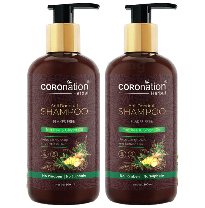 Coronation Herbal Tea Tree & Ginger Oil Anti Dandruff Shampoo (300ml Each)