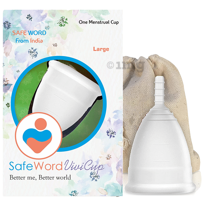 SafeWord Vivi Cup Premium Menstrual Cup Large Transparent