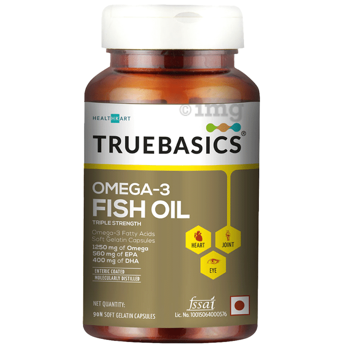 TrueBasics Omega 3 Fish Oil Triple Strength Soft Gelatin Capsule