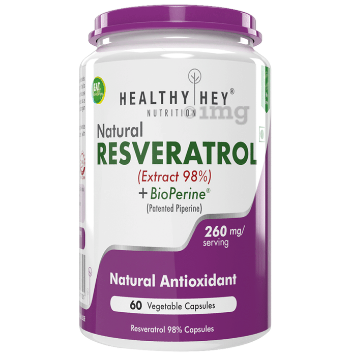 HealthyHey Nutrition Natural Resveratrol Vegetable Capsule