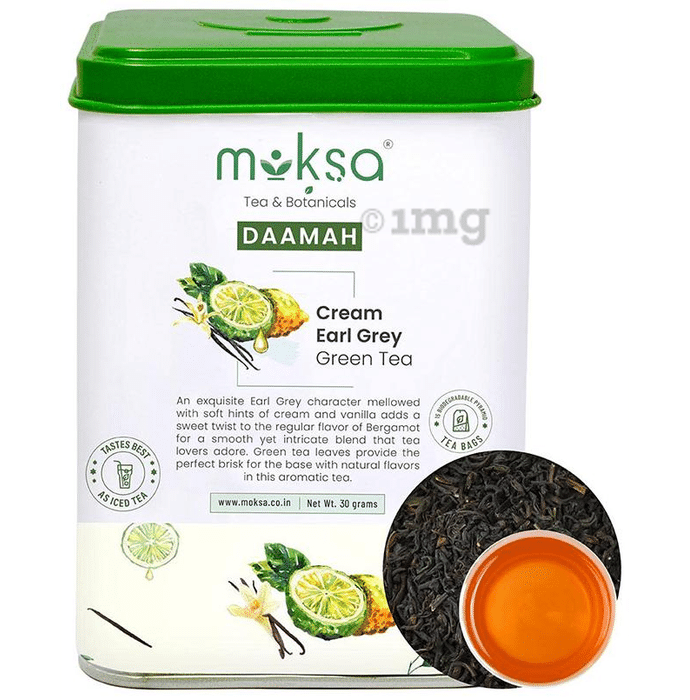 Moksa Daamah Cream Earl Grey  Green Tea Biodegradable Pyramid Tea Bag (30gm Each) Tea Bag