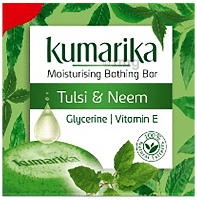 Kumarika Moisturising Bathing Bar (75gm Each) Buy 4 Get 1 Free Tulsi & Neem
