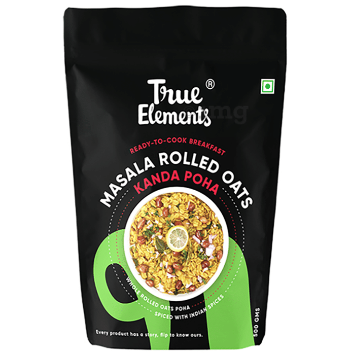 True Elements Masala Rolled Oats with Fibre, Protein & Antioxidants for Keto Friendly Diet