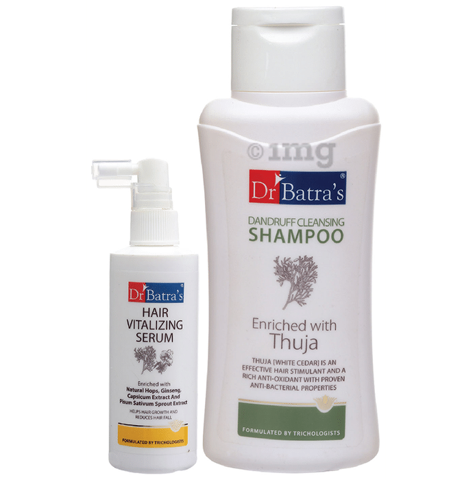 Dr Batra's Combo Pack of Hair Vitalizing Serum 125ml and Dandruff Cleansing Shampoo 500ml