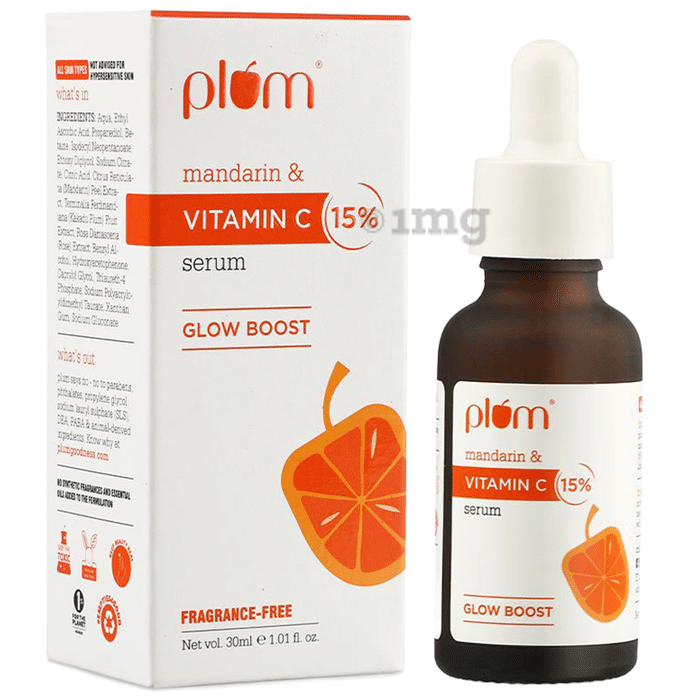 Plum Mandarin & Vitamin C 15% Mandarin & Vitamin C 15% Face Serum | Fragrance-Free | Glow Boost Face Care Product